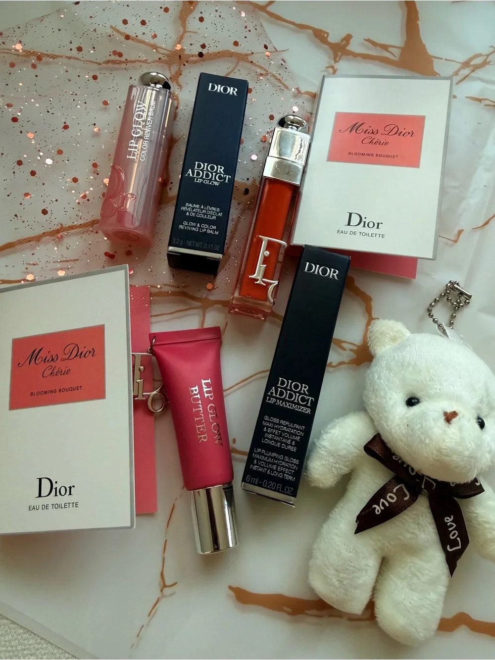 Dior Limited Edition Beauty Gift Set 🎀 Lip Gloss Lip Balm Miss Dio Samples Teddy - Picture 3 of 7